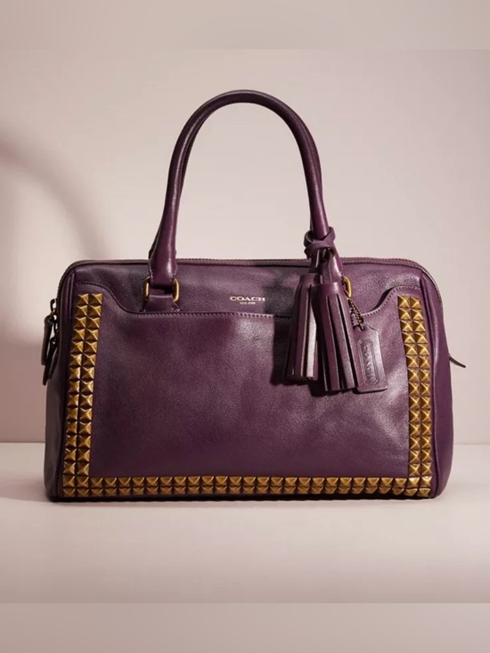 Coach Handbags - Coach Legacy Studded Haley Satchel. Plum/purple .Style 26404